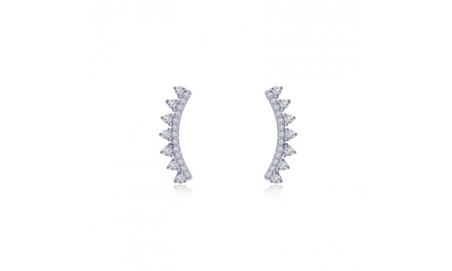 Lafonn Platinum Curved Bar Stud Earrings - E0519CLP00
