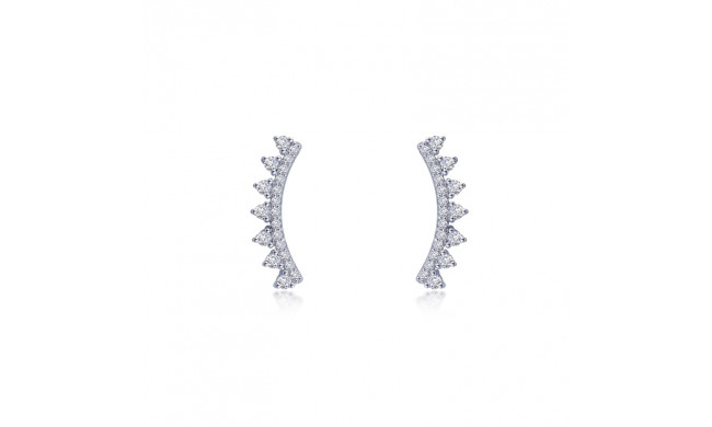 Lafonn Platinum Curved Bar Stud Earrings - E0519CLP00