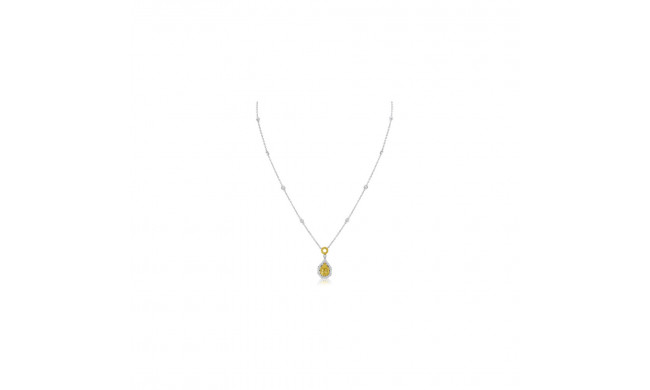 Roman & Jules 18k Two Tone Gold Yellow and White Diamond Necklace - TN1065-18K-1