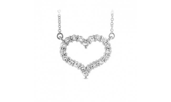 Louis Creations 14k White Gold Diamond Heart Pendant - PRL1290-050