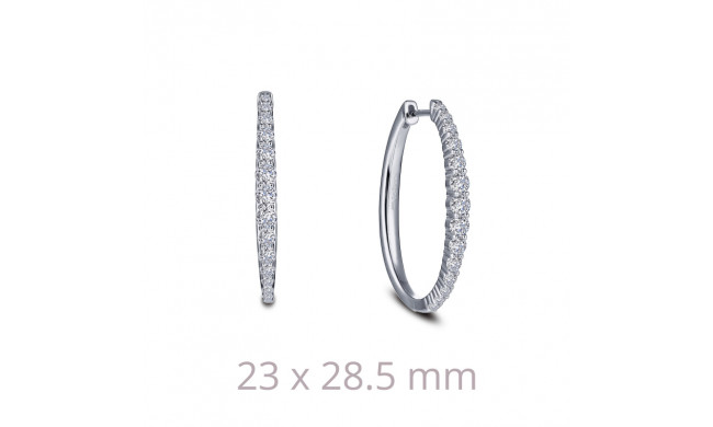 Lafonn 1.16 CTW Oval Hoop Earrings - E0442CLP00