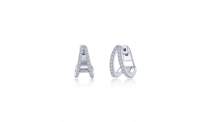 Lafonn Platinum Split Huggie Earrings - E0536CLP00