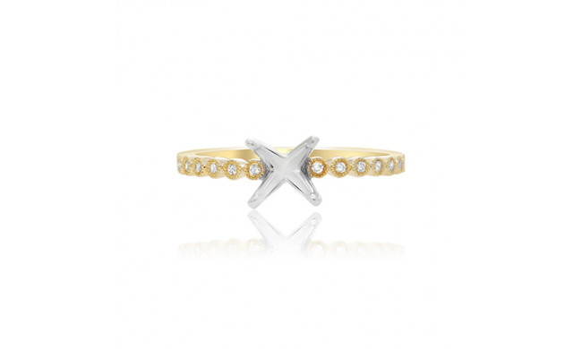 Roman & Jules 14k White Gold Milgrain Engagement Ring - ur1960-3