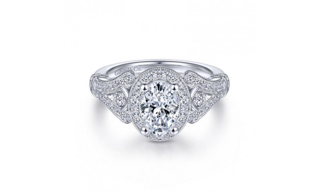 Gabriel & Co. 14k White Gold Victorian Halo Engagement Ring - ER14306W44JJ