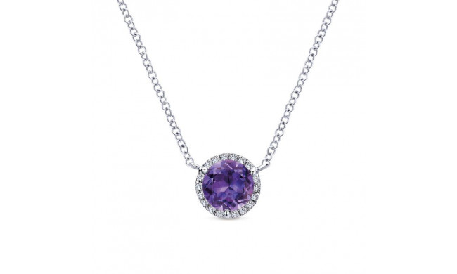 Gabriel & Co. 14k White Gold Lusso Color Gemstone & Diamond Necklace - NK4616W45AM