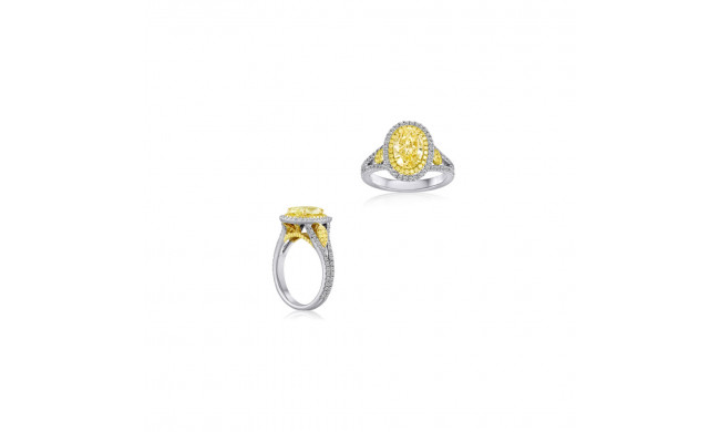 Roman & Jules 18k Two Tone Gold Yellow and White Diamond Ring - KR5185WY-18K