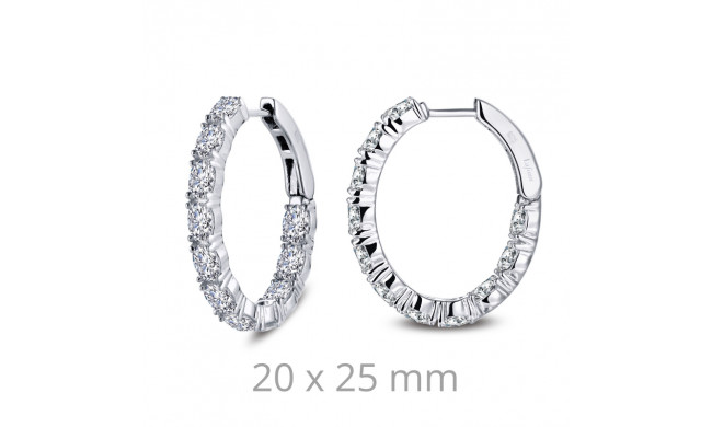 Lafonn 4.4 CTW Oval Hoop Earrings - E0359CLP00