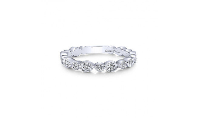 Gabriel & Co. 14k White Gold Diamond Stackable Ladies' Ring