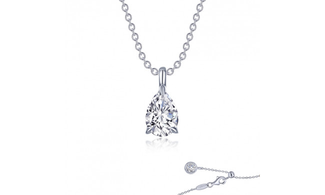 Lafonn Platinum Pear-Shaped Solitaire Necklace - P0273CLP20