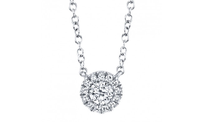 Shy Creation 14k White Gold Diamond Necklace - SC55002695