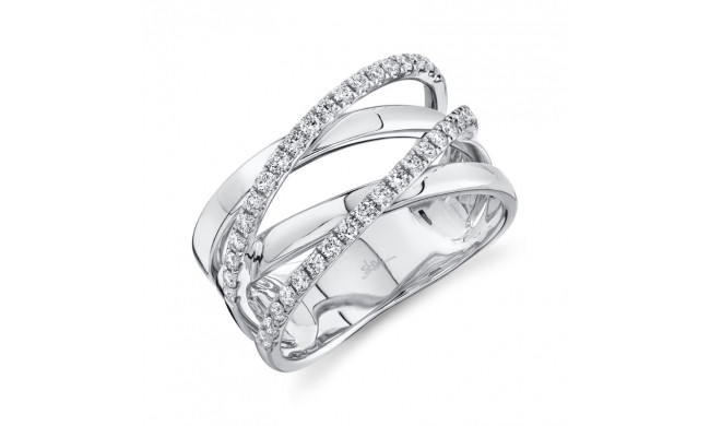 Shy Creation 14k White Gold Diamond Bridge Ring - SC55019236