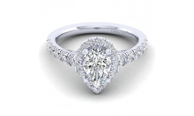 Gabriel & Co. 14k White Gold Entwined Halo Engagement Ring - ER12764P4W44JJ