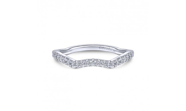 Gabriel & Co. 14k White Gold Contemporary Curved Wedding Band - WB14448R4W44JJ