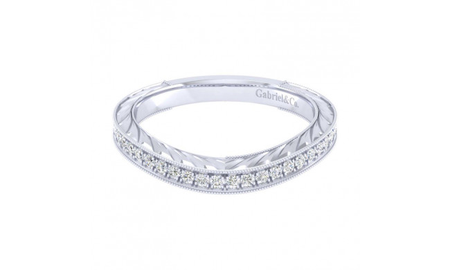 Gabriel & Co. 14k White Gold Victorian Diamond Wedding Band - WB11963W44JJ