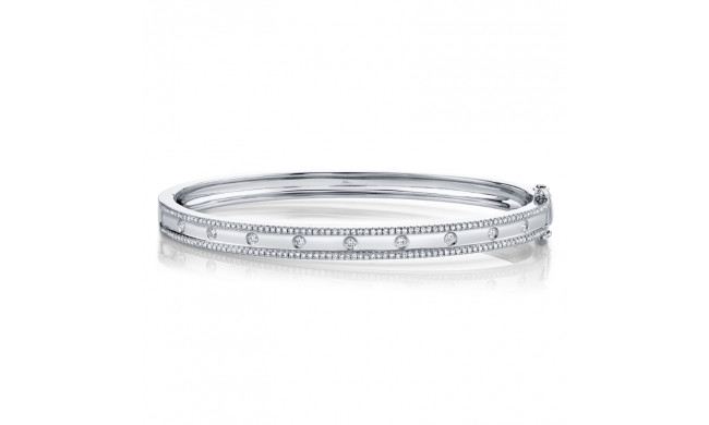 Shy Creation 14k White Gold Bangle Bracelet - SC55004169ZS