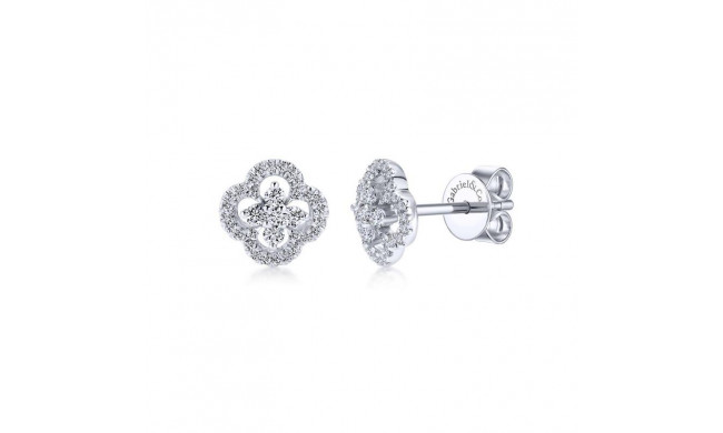 Gabriel & Co. 14k White Gold Lusso Diamond Stud Earrings - EG12221W45JJ