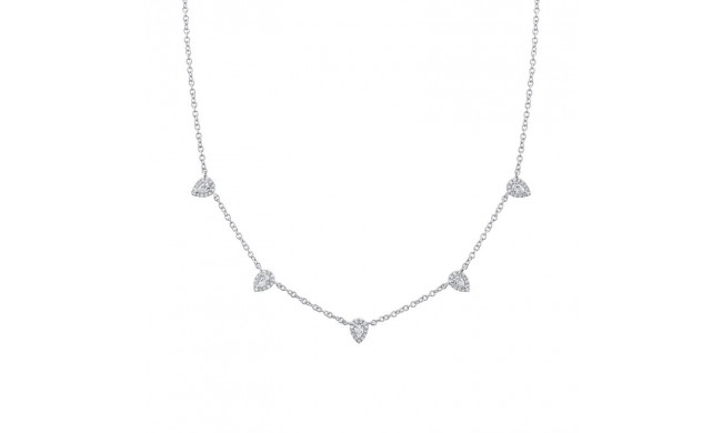 Shy Creation 14k White Gold Diamond Necklace - SC55019899