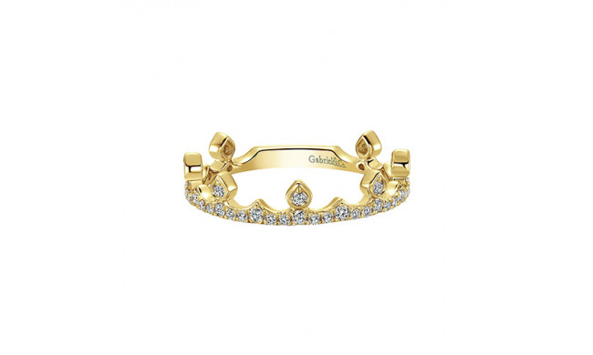 Gabriel & Co. 14k Yellow Gold Diamond Stackable Ladies' Ring