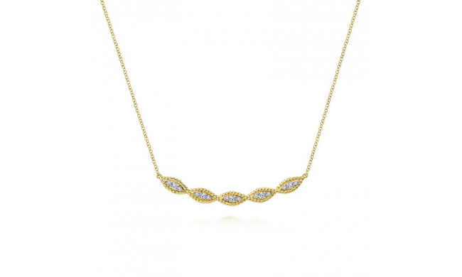 Gabriel & Co. 14k Yellow Gold Hampton Diamond Bar Necklace - NK6085Y45JJ