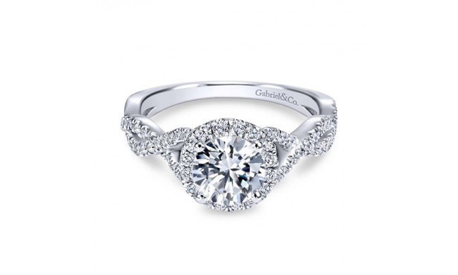 Gabriel & Co. 14k White Gold Contemporary Criss Cross Engagement Ring - ER7543W44JJ