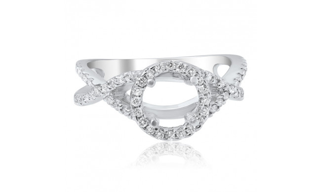 Roman & Jules 18k White Gold Halo Engagement Ring - GR2509-1