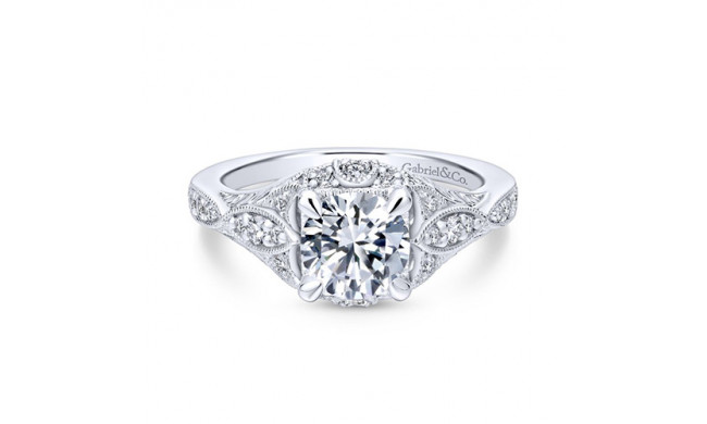 Gabriel & Co. 14k White Gold Victorian Halo Engagement Ring - ER12580R4W44JJ