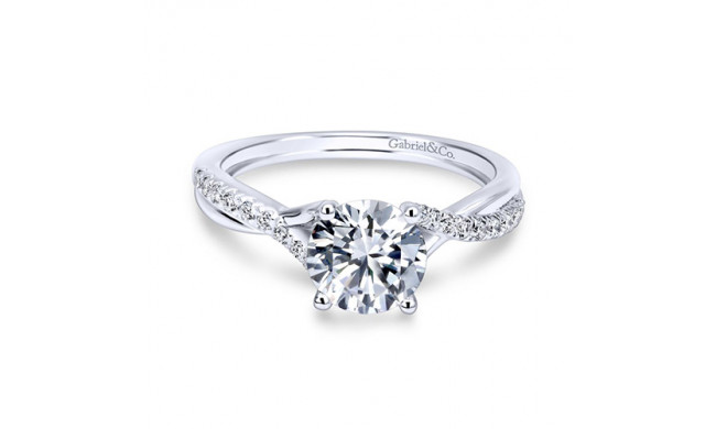 Gabriel & Co. 14k White Gold Contemporary Twisted Engagement Ring - ER11794R3W44JJ