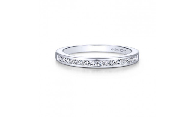 Gabriel & Co. 14k White Gold Contemporary Diamond Wedding Band - WB14400R4W44JJ