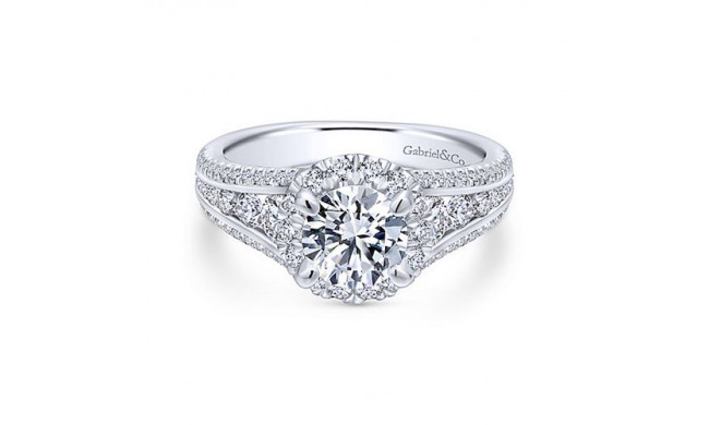 Gabriel & Co. 14k White Gold Entwined Halo Engagement Ring - ER12610R4W44JJ