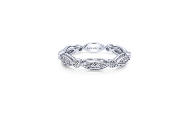 Gabriel & Co. 14k White Gold Diamond Stackable Ladies' Ring