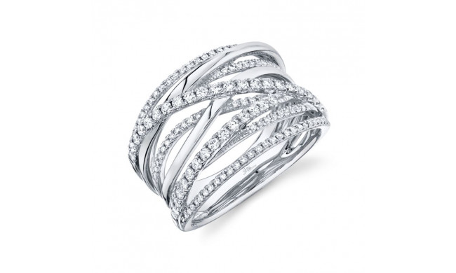 Shy Creation 14k White Gold Diamond Bridge Ring - SC55005590