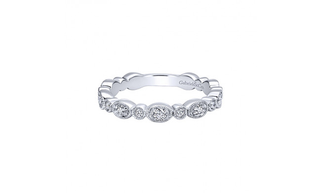 Gabriel & Co. 14k White Gold Diamond Stackable Ladies' Ring