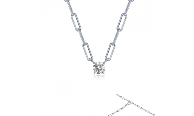 Lafonn Platinum Paperclip Necklace - N0250CLP20