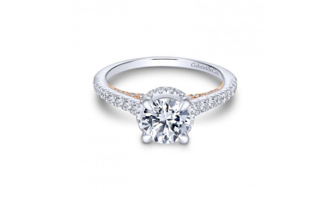 Gabriel & Co. 14k Two Tone Gold Crown Straight Engagement Ring - ER13824R4T44JJ