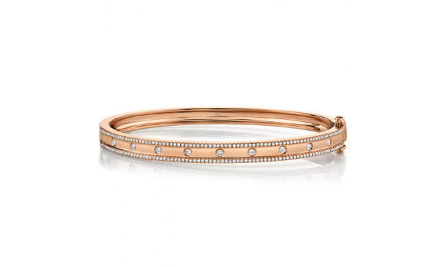 Shy Creation 14k Rose Gold Bangle Bracelet - SC55004171ZS