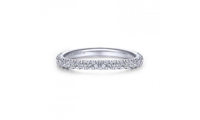 Gabriel & Co. 14k White Gold Contemporary Curved Wedding Band - WB14804R8W44JJ
