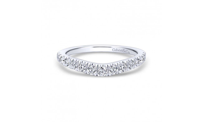 Gabriel & Co. 14k White Gold Contemporary Curved Wedding Band - WB12765M4W44JJ