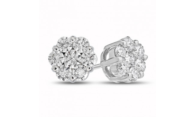 Louis Creations 14k White Gold Stud Earrings - ERL1188K-100