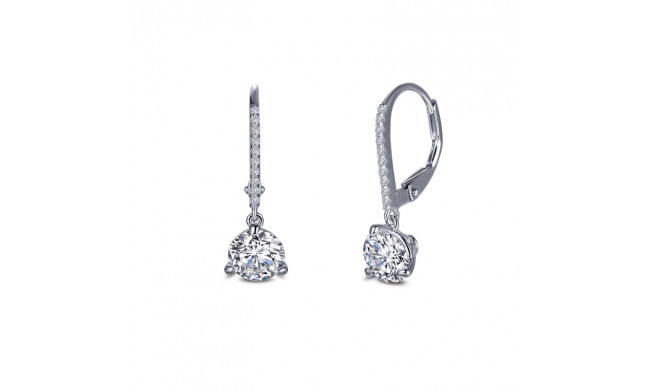 Lafonn Leverback Solitaire Drop Earrings - E0394CLP00