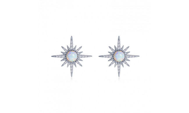 Lafonn Platinum Sunburst Earrings - E0518OPP00