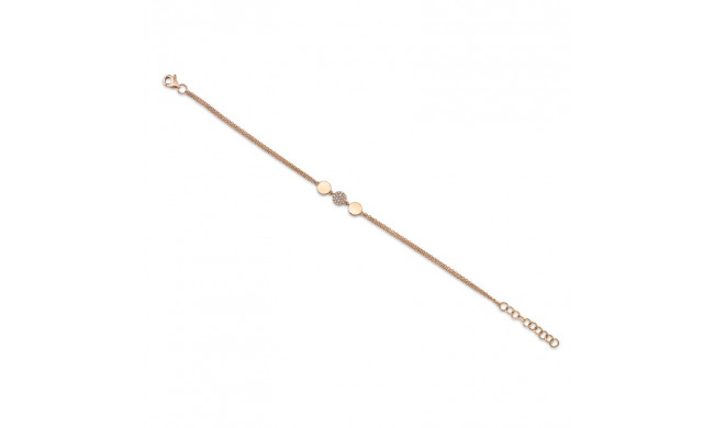 Shy Creation 14k Rose Gold Diamond Pave Circle Bracelet - SC55003023