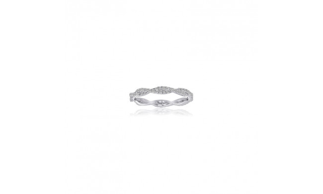 Roman & Jules 14k White Gold Twist Wedding Band - KR2381W