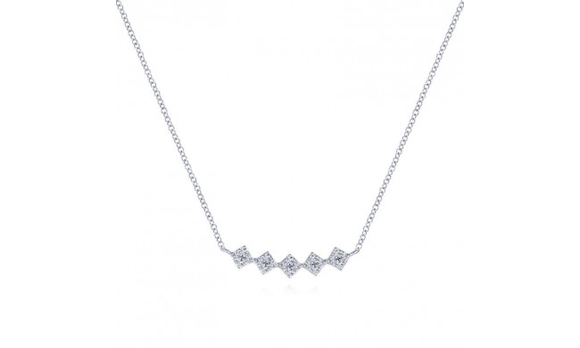 Gabriel & Co. 14k White Gold Art Moderne Diamond Bar Necklace - NK5795W45JJ