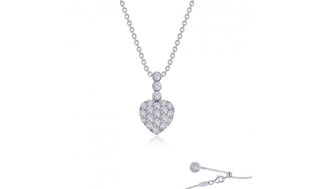 Lafonn Platinum Heart Necklace - 9N124CLP20