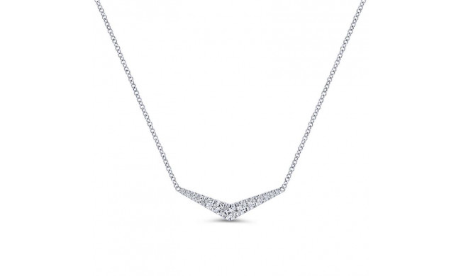 Gabriel & Co. 14k White Gold Lusso Diamond Bar Necklace - NK5568W45JJ
