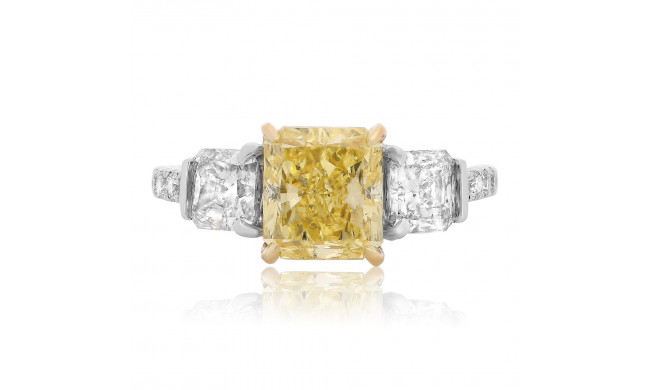 Roman & Jules Two Tone 18k Gold 3 Stone Diamond Engagement Ring - KR2471WY-18K