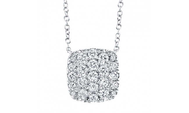 Shy Creation 14k White Gold Diamond Pave Necklace - SC22004399