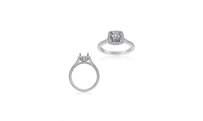 Roman & Jules 14k White Gold Halo Engagement Ring - KR2356W