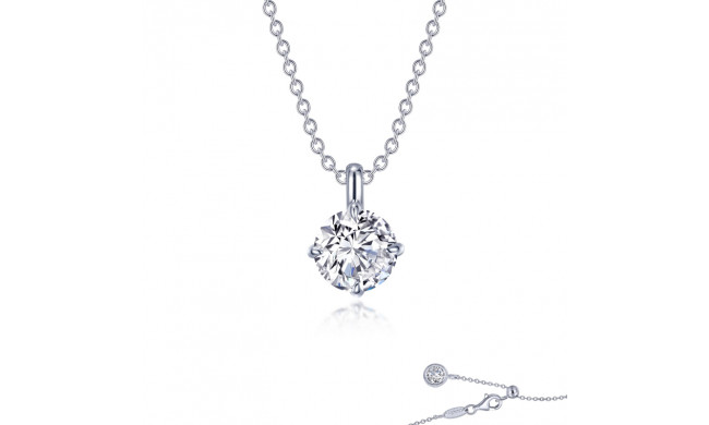 Lafonn Platinum Solitaire Necklace - P0271CLP20