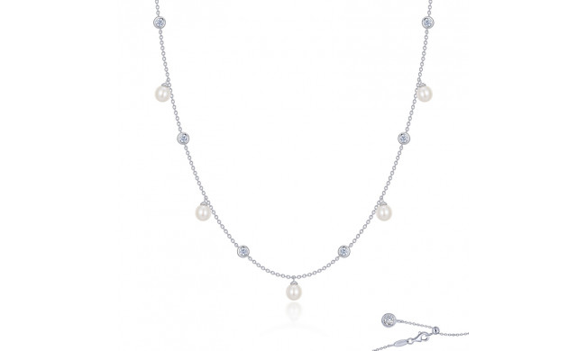 Lafonn Platinum Cultured Freshwater Pearl Necklace - N0251PLP20